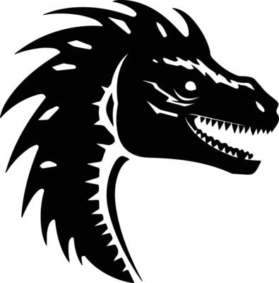 winsome Black silhouette of Dilophosaurus head