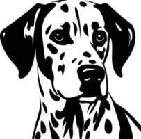 winsome Black silhouette of Dalmatian head vector
