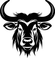 enchanting Black silhouette of gnu head vector