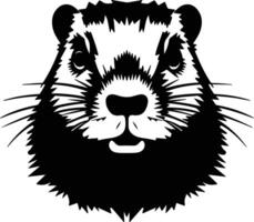 enchanting Black silhouette of groundhog head vector