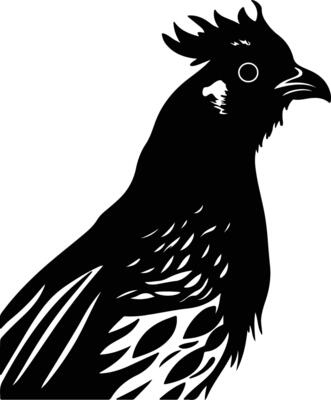 graceful Black silhouette of grouse head
