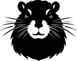 enchanting Black silhouette of gopher head vector