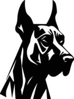 adorable Black silhouette of great Dane head vector
