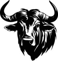 cuddly Black silhouette of gnu head vector