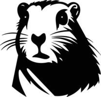 Black silhouette of gopher head vector