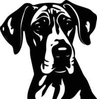 precious Black silhouette of great Dane head vector
