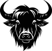 charming Black silhouette of gnu head vector