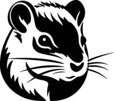 cuddly Black silhouette of gerbil head vector