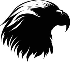 winsome Black silhouette of golden eagle head vector