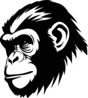 lovely Black silhouette of great apes head vector