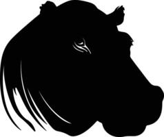 graceful Black silhouette of hippo head vector
