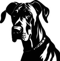enchanting Black silhouette of great Dane head vector