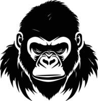 heavenly Black silhouette of gorilla head vector