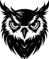 endearing Black silhouette of great horned owl head vector