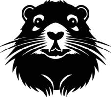 winsome Black silhouette of gopher head vector