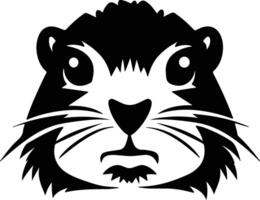 endearing Black silhouette of gopher head vector