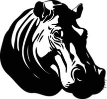 endearing Black silhouette of hippo head vector