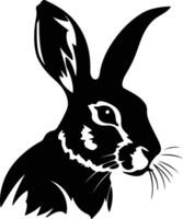 precious Black silhouette of hare head vector