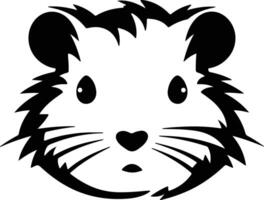 charming Black silhouette of hamster head vector