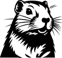 graceful Black silhouette of gopher head vector