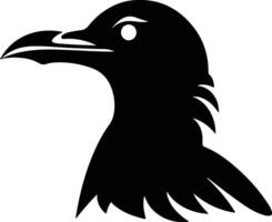 Black silhouette of gull head vector