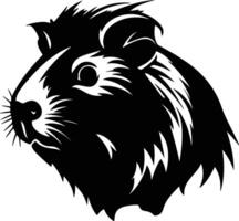 charming Black silhouette of guinea pig head vector