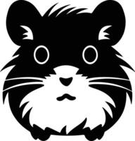 captivating Black silhouette of hamster head vector