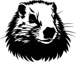 adorable Black silhouette of groundhog head vector