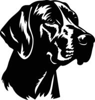 charming Black silhouette of hound head vector