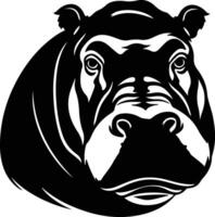 lovely Black silhouette of hippo head vector