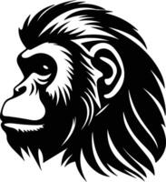 enchanting Black silhouette of howler monkey head vector