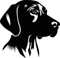 Black silhouette of hound head vector