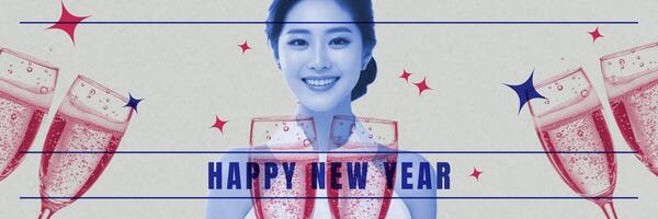 Overlay Influencer New Year Theme Twitter Header Template