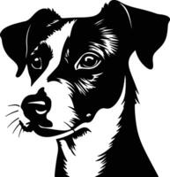 captivating Black silhouette of Jack Russell terrier head vector