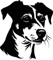 charming Black silhouette of Jack Russell terrier head vector