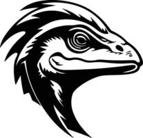 endearing Black silhouette of Ichthyornis head vector