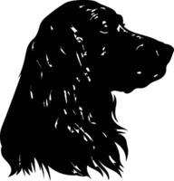 captivating Black silhouette of Irish setter head vector