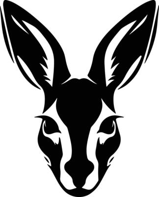 captivating Black silhouette of kangaroo head