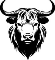 charming Black silhouette of yak head vector