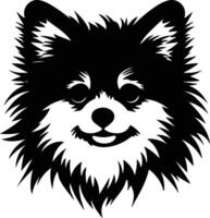 enchanting Black silhouette of pomeranian head vector