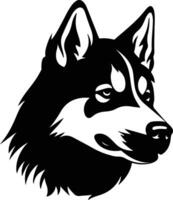 enchanting Black silhouette of Siberian husky head vector