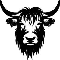 graceful Black silhouette of yak head vector