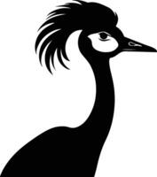 lovely Black silhouette of rhea head vector