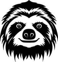 endearing Black silhouette of sloth head vector