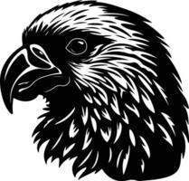 graceful Black silhouette of kakapo head vector