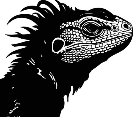 sweet Black silhouette of lizard head