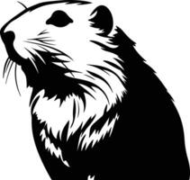 captivating Black silhouette of lemming head vector