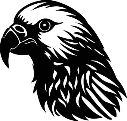 cuddly Black silhouette of lorikeet head