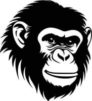 enchanting Black silhouette of macaque head vector