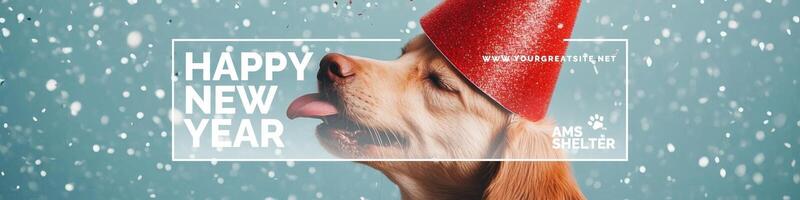 New Year Animal Shelter Company Page for LinkedIn Cover template
